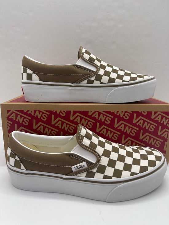 Nike Shoes - Vans Slip-On Platform Sneakers Checkerboard Sepia Brown VN00018E0E0 New